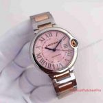 Replica Cartier Ballon Bleu De Watch 2-Tone Rose Gold Pink Face